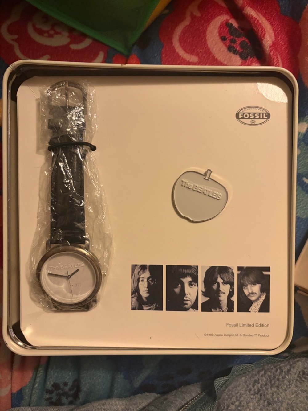 Fossil Silver Round Dial Watch with Black Strap